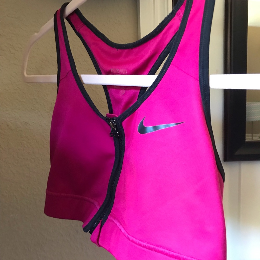 Nike Neon Pink Sports Bra WITH ZIPPER